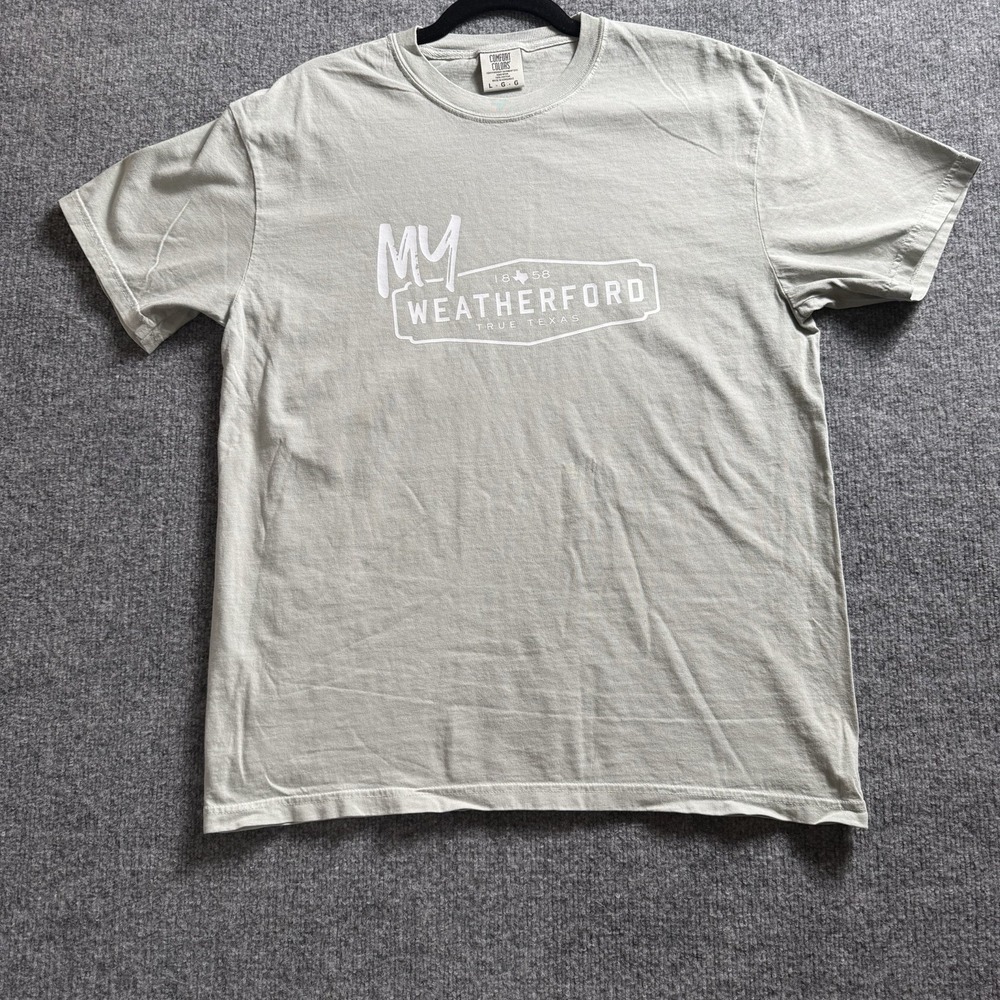 Comfort Colors Weatherford True Texas 1858 Graphic T-Shirt Sage Unisex Size L⁠